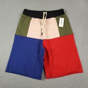 Lotto Sport Italia Shorts Mens Medium Blue Red Colorblock Training Sweat shorts